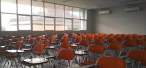 school chairs in classroom 