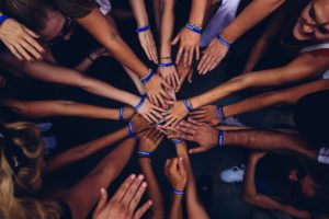 hands together for team-building