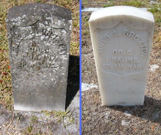 veterans' tombstones