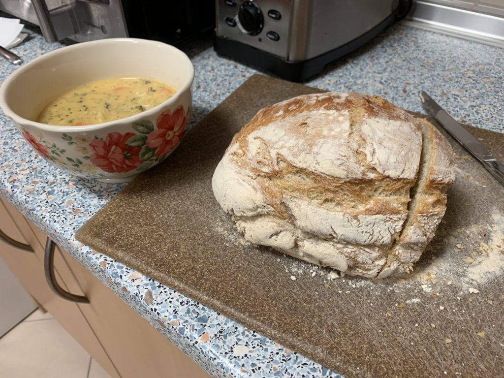 homemade bread and soup
