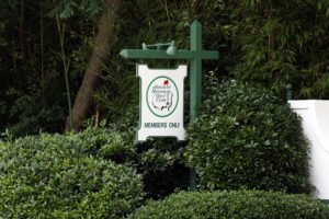 Augusta, GA, USA – May 15, 2015: An entrance to the Augusta National Golf Club in Augusta, Georgia. The Augusta National Golf Club is a private country club and home to the annual Masters tournament.
