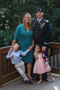 military family on patio