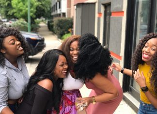 group of friends laughing
