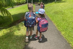 Kids with Wanderwild backpacks