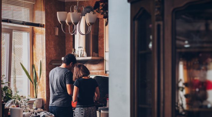 couple cooking in their kitchen