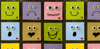 range of emotions on post-its