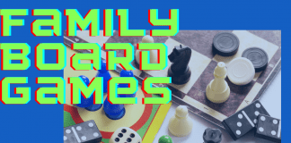 family board games with various game pieces