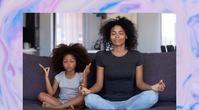 mother and child practicing mindfulness