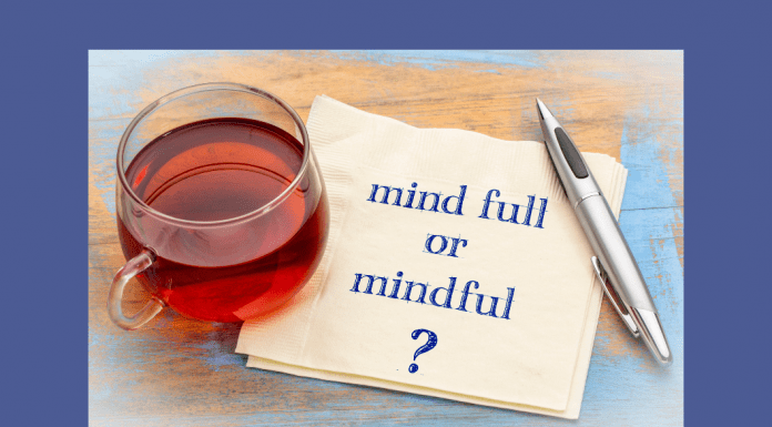 tea with a napkin with mind full or mindful