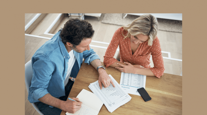 married couple going over financial documents