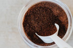 coffee grounds with spoon