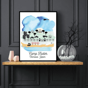 A beautiful watercolor illustration of any base or hometown from Military Printable Art would make a great mother's day gift!