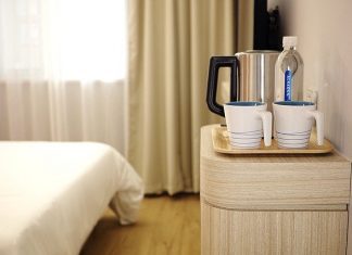 hotel coffee bar and bed