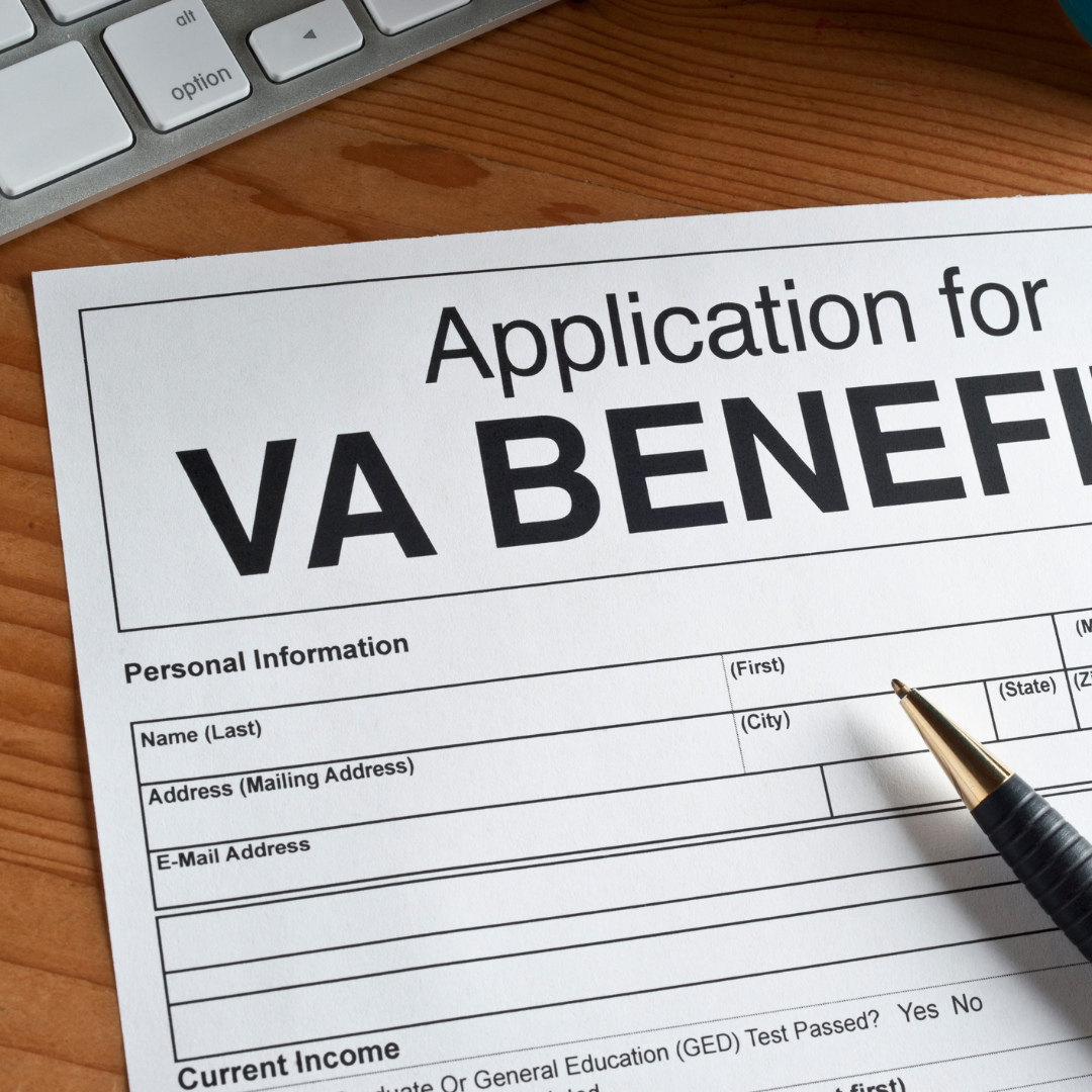 application for VA benefits with pen