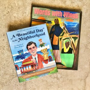 Book covers of "A Beautiful Day in the Neighborhood" and "Words with Wings"