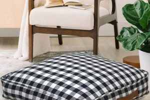 Better Homes & Gardens Yarn Dyed Floor Cushion, 24 x 24 x 5, Black and White Gingham