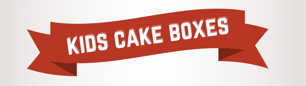 Kids Cake Boxes on red banner