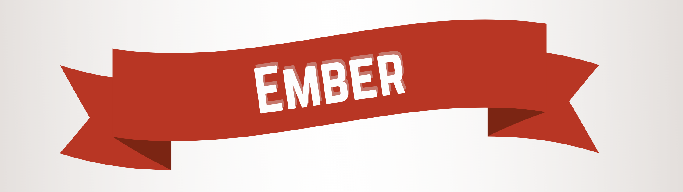 Ember on a red holiday banner