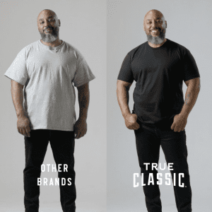Most shirts are baggy, but True Classic is made for men's bodies.