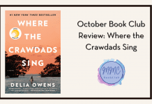Where the Crawdads Sing book with "October Book Club Review: Where the Crawdads Sing" in text and MMC Book Club logo