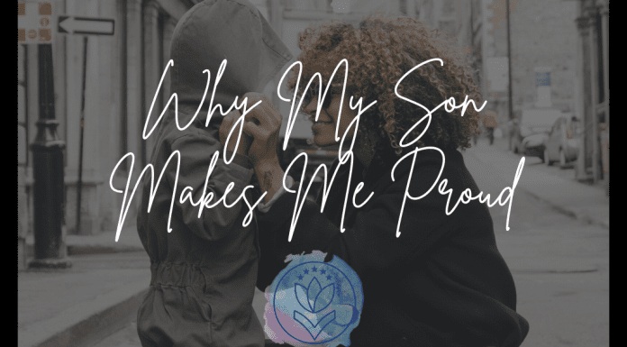 mother and son embracing on a street with "Why My Son Makes Me Proud" in text and MMC logo