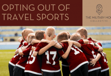 kids in soccer uniforms huddled together with "Opting Out of Travel Sports) in text and MMC logo