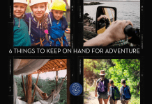 pictures of kids and families in different adventures in Polaroid frames with "6 Things To Keep On Hand For Adventure" in text and MMC logo