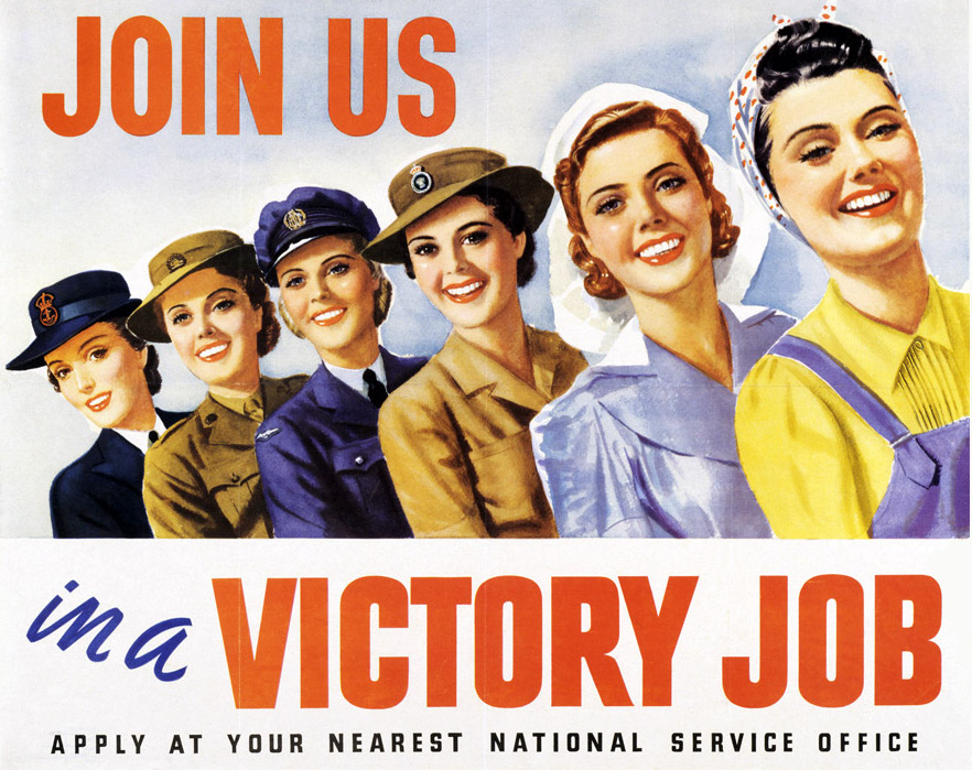 poster for women in WWII to Join a Victory Job