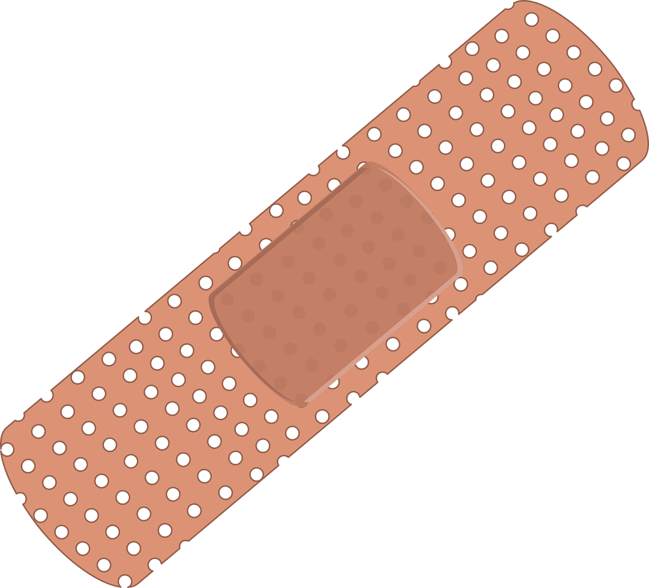 a tan colored bandage with white polka dots