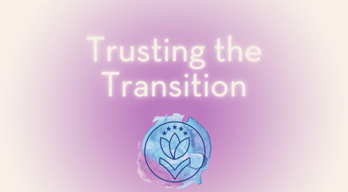 purple fading into white with "Trusting the Transition" in text and MMC logo