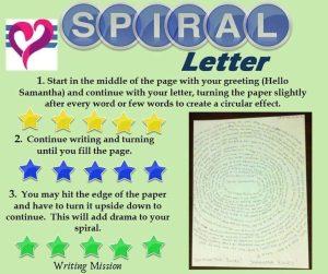Spiral Letter Writing Idea