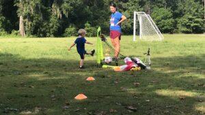Toddler learns soccer and emotional skills with Tiny Troops Soccer